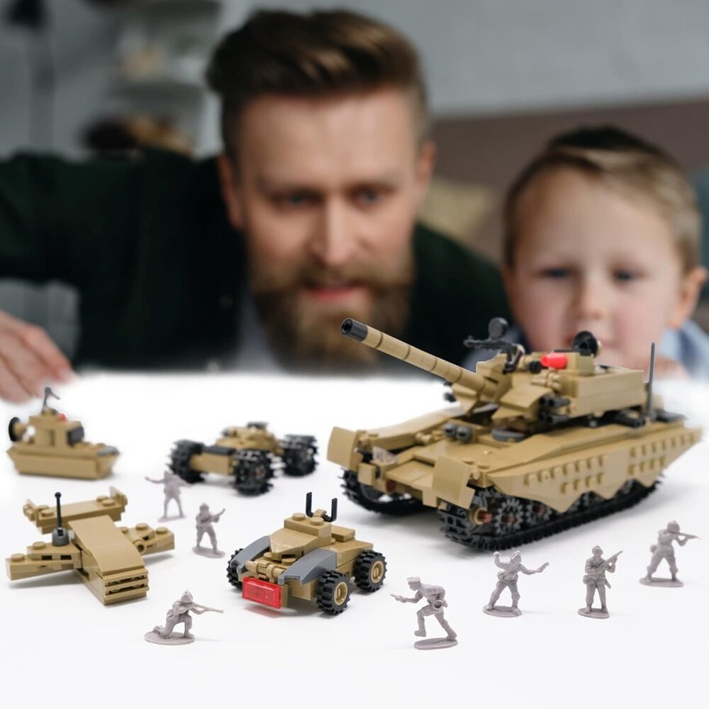 Army Tank Toy Building Blocks Set Compatible with Lego, Create a Armored Tank or - Picture 2 of 8